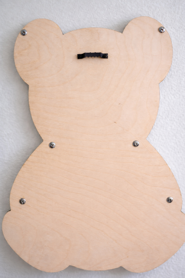 Wooden Bear Gender Reveal Guest Book Alternative with 80 Hearts