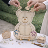 Wooden Bear Gender Reveal Guest Book Alternative with 80 Hearts