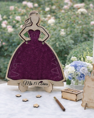 Wooden Quinceañera Guest Book Alternative – Mis 15 Años Drop Box Keepsake Decor