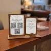 Wedding Acrylic Wood QR Code Sign Set, Modern Event Display, Custom Bar Sign
