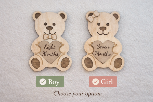 Baby Monthly Milestone Sign Set | Wooden Baby Photo Props | 1-12 Months