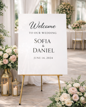 9242b4c1-94a9-4cba-bd70-01a9f21feed9 Custom Acrylic Wedding Welcome Sign, Modern Minimalist Event Decor