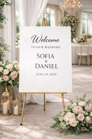 Custom Acrylic Wedding Welcome Sign, Modern Minimalist Event Decor