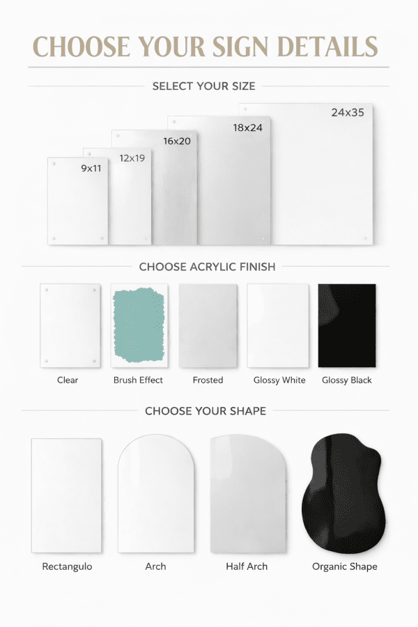 Custom Acrylic Wedding Welcome Sign, Modern Minimalist Event Decor