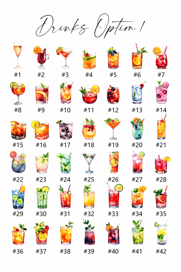 Custom Acrylic Wedding Bar Menu Sign, Signature Drinks, Cocktail Menu, Reception Decor