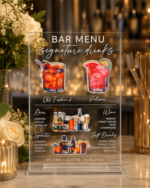 ChatGPT Image Apr 21, 2026, 06_49_43 PM Custom Acrylic Wedding Bar Menu Sign, Signature Drinks, Cocktail Menu, Reception Decor