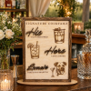 Custom Wooden Signature Cocktail Sign with Pet | His & Hers Wedding Bar Menu (Engraved)