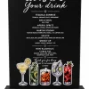 Minimalist Acrylic Cocktail Sign, Wedding Bar Menu, Modern Event Decor