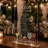 Minimalist Acrylic Cocktail Sign, Wedding Bar Menu, Modern Event Decor