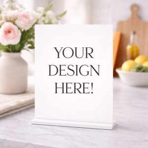 Personalized Acrylic Table Sign, Custom Wedding Business Display, Modern Elegant Decor