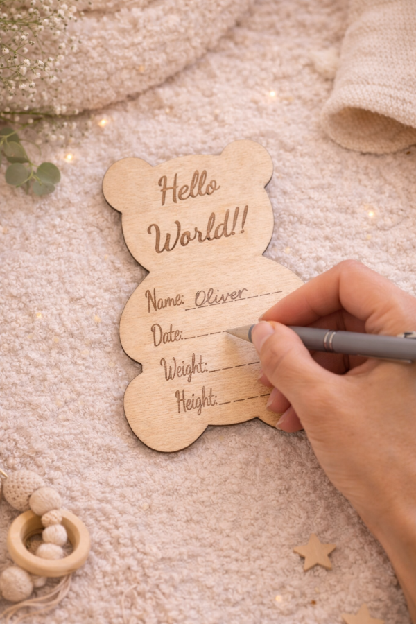 Baby Monthly Milestone Sign Set | Wooden Baby Photo Props | 1-12 Months