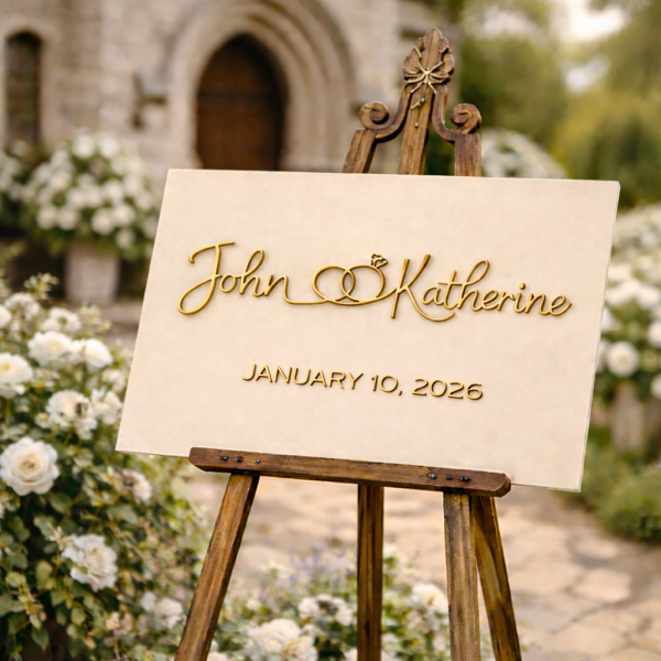 Custom 3D Lettering Wedding Welcome Sign, Personalized MDF Wood Event Decor