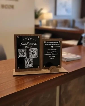 photo_1_2026-04-29_11-56-33 Wedding Acrylic Wood QR Code Sign Set, Modern Event Display, Custom Bar Sign