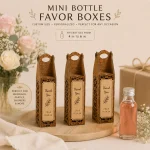 Personalized Mini Bottle Favor Boxes, Custom Engraved Wedding Party Gifts