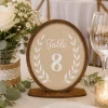 Rustic Linen Wedding Table Numbers, Wooden Frame Centerpiece, Reception Decor