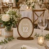 Rustic Linen Wedding Table Numbers, Wooden Frame Centerpiece, Reception Decor