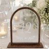 Wooden Veil Table Numbers, Romantic Arched Wedding Reception Decor, Elegant Bridal Signs