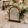 Wooden Veil Table Numbers, Romantic Arched Wedding Reception Decor, Elegant Bridal Signs