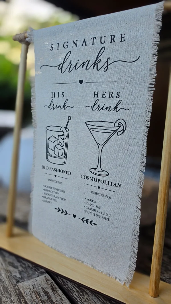 photo_2026-05-29_17-32-06 Linen Signature Drinks Sign, His Hers Bar Menu, Rustic Wedding Cocktail Decor