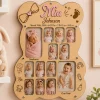 Personalized Baby First Year Photo Frame, Monthly Milestone Keepsake, Wooden Nursery Decor