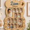 Personalized Baby First Year Photo Frame, Monthly Milestone Keepsake, Wooden Nursery Decor