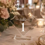 Diamond Acrylic Table Numbers • Modern Wedding Reception Signage