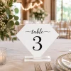 Diamond Acrylic Table Numbers • Modern Wedding Reception Signage