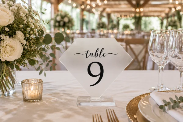 Diamond Acrylic Table Numbers • Modern Wedding Reception Signage