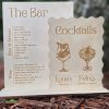 Custom Wooden Bar Menu Sign, Baltic Birch Wedding Cocktail Sign, Signature Drinks Display