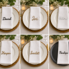 Personalized Wooden Name Place Card | Laser Cut Wedding Name Tag, Cursive Script Guest Decor