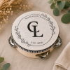 Personalized Wedding Tambourine Favor | Custom Wooden Party Tambourine