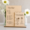 Custom Wooden Bar Menu Sign, Baltic Birch Wedding Cocktail Sign, Signature Drinks Display