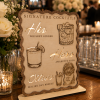 Personalized Wooden Signature Cocktails Sign with Pet | Wedding Bar Menu, Custom Decor