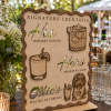 Personalized Wooden Signature Cocktails Sign with Pet | Wedding Bar Menu, Custom Decor