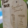 Personalized Wooden Wedding Bar Menu and Signature Drink Set