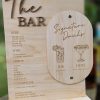 Personalized Wooden Wedding Bar Menu and Signature Drink Set