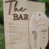 Personalized Wooden Wedding Bar Menu and Signature Drink Set