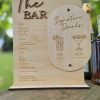 Personalized Wooden Wedding Bar Menu and Signature Drink Set