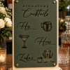 ChatGPT Image Sep 13, 2026, 10_36_12 PM Personalized Signature Drink Sign with Pet Portrait – Engraved Leatherette Wedding Bar Menu