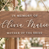 Personalized wooden wedding memorial chair sign with ivory 3D lettering
