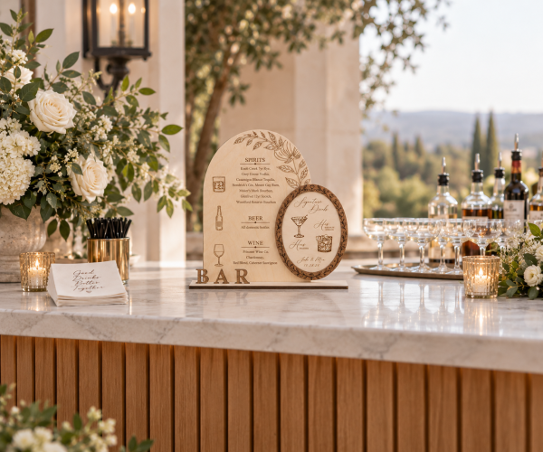 Pet Signature Drink Sign Personalized Wooden Wedding Bar Menu Sign with Signature Drinks