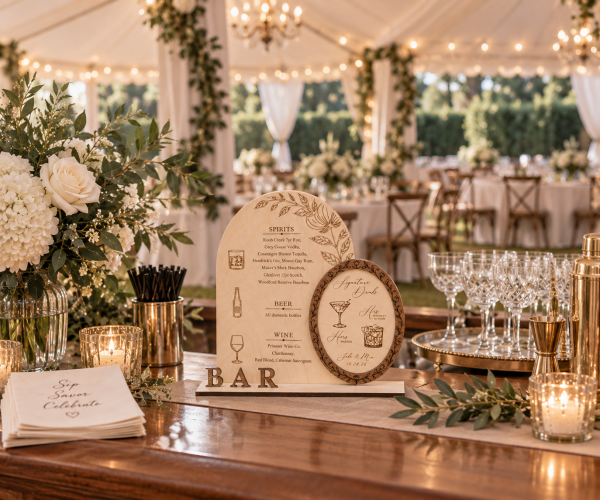 Pet Signature Drink Sign Personalized Wooden Wedding Bar Menu Sign with Signature Drinks