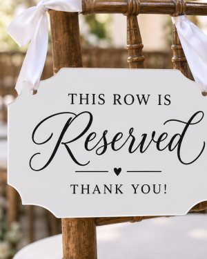 Acrylic Reserved Wedding Chair Sign – This Row Is Reserved
