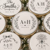 Personalized Wedding Tambourines, Custom 4-Inch Wooden Party Favors.