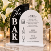 ChatGPT Image Sep 25, 2026, 03_24_39 PM Personalized acrylic wedding bar menu with black The BAR panel and white drink menu