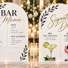Personalized Acrylic Wedding Bar Menu Sign – Signature Drinks