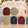 Brushed Acrylic Color Swatch Display Wedding bar menu acrylic color options for personalized signature drinks
