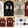 Brushed acrylic color options for personalized wedding bar menu sign