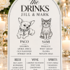 Custom pet signature drinks acrylic wedding sign
