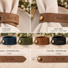 Personalized Leather Napkin Ring Size Guide Personalized faux leather napkin ring size guide comparing 7 x 1.25 inch short and 9 x 1.25 inch long styles